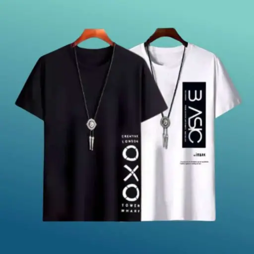 Printed Men Black, White T-Shirt